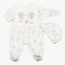 WF1962: Baby Unisex Air Balloons 3 Piece Set In a Gift Box (0-6 Months)
